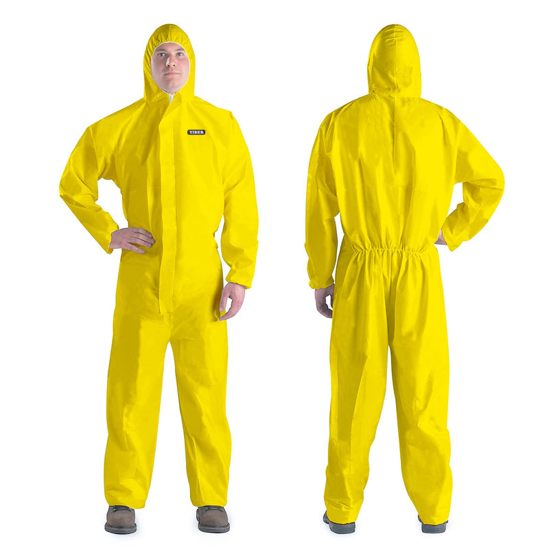 Hazmat suit, Disposable coveralls for Painting, Ideal Halloween Cosplay Hazmat Costume, Yellow, XX-Large, 1