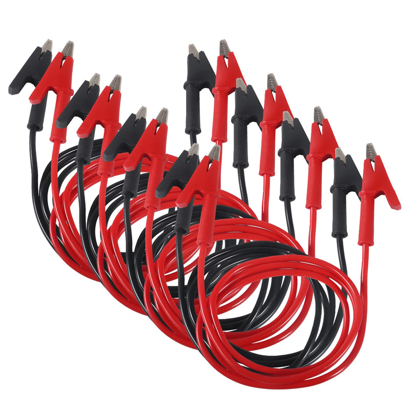 8pcs Multimeter Alligator Clips to Alligator Clips Test Lead 4mm Stackable Plug Silicone Alligator Clip Test Probe Lead Wire Cable 1M (4pcs Black and 4pcs Red) 8pcs Alligator Clips to Alligator Clips
