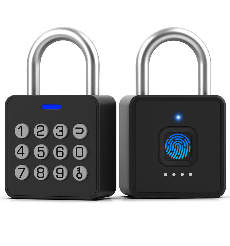 Anweller Fingerprint Gym Locker Lock with Code Keypad, Waterproof Gate Locks for Outdoor Fence, Keyless Entry Smart Combination Padlock, Pad Lock for Locker Storage Unit Shed Pool School