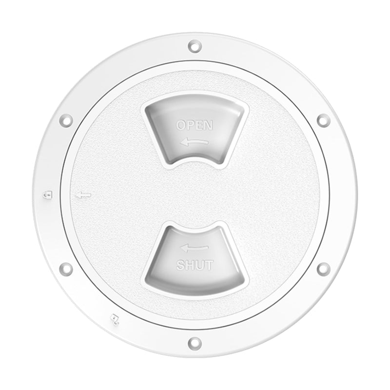 SEAFLO 02-Series Marine Circular Deck Plate/Boat Inspection Access Hatch - ABS, Corrosion/UV Resistant, Non-Slip, w/Detachable Cover for Boat & Yacht, 4-Year Warranty (White/Black. 4”, 5”,6” & 8”) White 8"