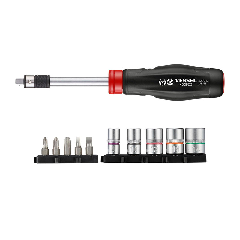 VESSEL (USA Official) 2 Way-Power Driver, 11PC. Set No.400PD21U