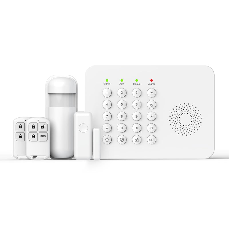 PGST Home Alarm System,Wireless Home Security System with Door and Motion Sensors,5 Piece Alarm Kits,4G SMS/Phone App Instant Alerts,24/7 Professional Monitoring for Villa,Apartment,Kids Safety A02F-US-A