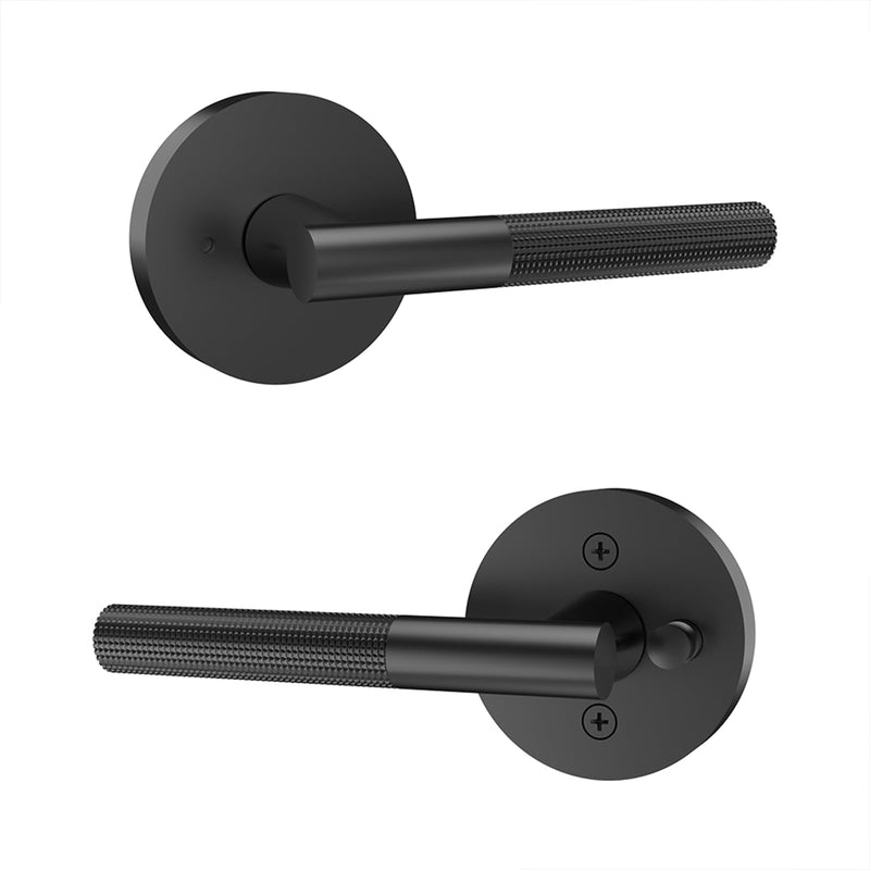 Passage Door Handles, Door Lever for Bedroom or Bathroom | Non-Slip Grip, Easy to Install, Door Handles for Left Right Sided Black-