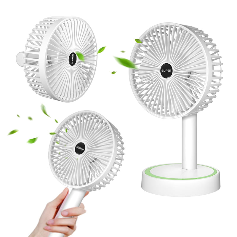 180° Foldable Small Desk Fan & Handheld Fan, 6.5 in Wireless,3 Speeds Battery Powered Portable Fan USB Rechargeable, Office Bedroom Dorm Camping Travel Cruise Essentials, Gifts for Women Men
