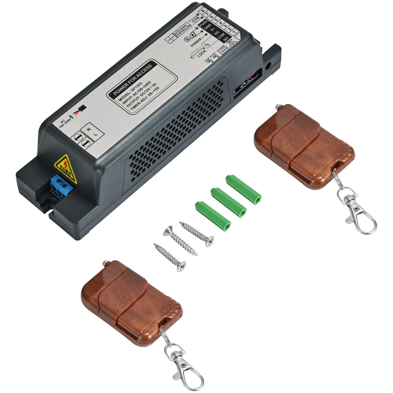Smart Power Supply Controller, AC 110-240V to DC 12V 3A Adapter, Tuya App Control & 433MHz Remote Compatible, for Access Control Systems and Smart Home Devices (SP1203（12V/3A）) SP1203（12V/3A）