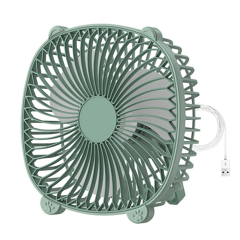 USB Wired Desk Fan, 7 Inches Small Quiet Cooler, Hanging/Wall-Mounted/Stand Table Cooling Fans for Home Office Kitchen Car Use (Green) Green