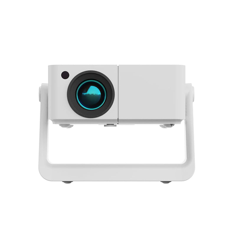 Built-in Stand Projector 1080P 500 ANSI with WiFi and Bluetooth 5.2, Electric Focus/Auto Keystone, 360°Stand, Portable Outdoor Movie Mini Projector for HDMI/USB/Phone/AV/PC(White)