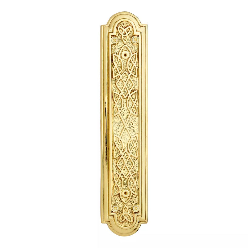 Polished Brass 9.5" Push Plate - Durable Solid Brass Door Trim, Protects Against Scratches & Tarnish, Perfect for Home & Office Decor