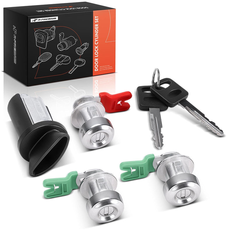 A-Premium Door Lock Cylinder with Key Set Compatible with Ford | for F-150 F150 1997-2003, F-250 F-350 1998-2007, F-250 F-350 Super Duty 1999-2007