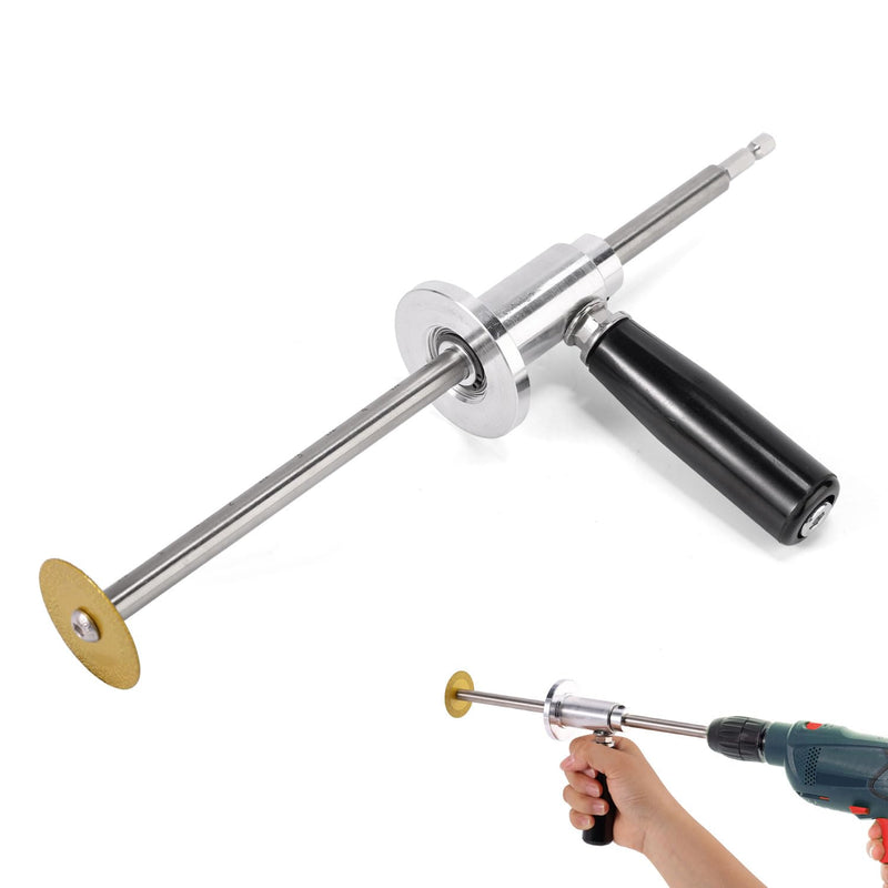 Inside Pipe Cutter, Stainless Steel Plumbing Internal Plastic Hose Cutting Tool with Grit Cutting Wheel & Handle 7" Adjustable Cut Depth Fit for 1.5-8" PVC Pipes