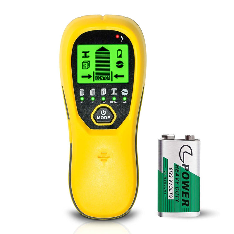 Multi-Surface Stud Detector | 5-in-1 Wall Scanner with HD LCD & Precision Sensor | Locates Wood/Metal/Pipes/AC Wires with Center Beam