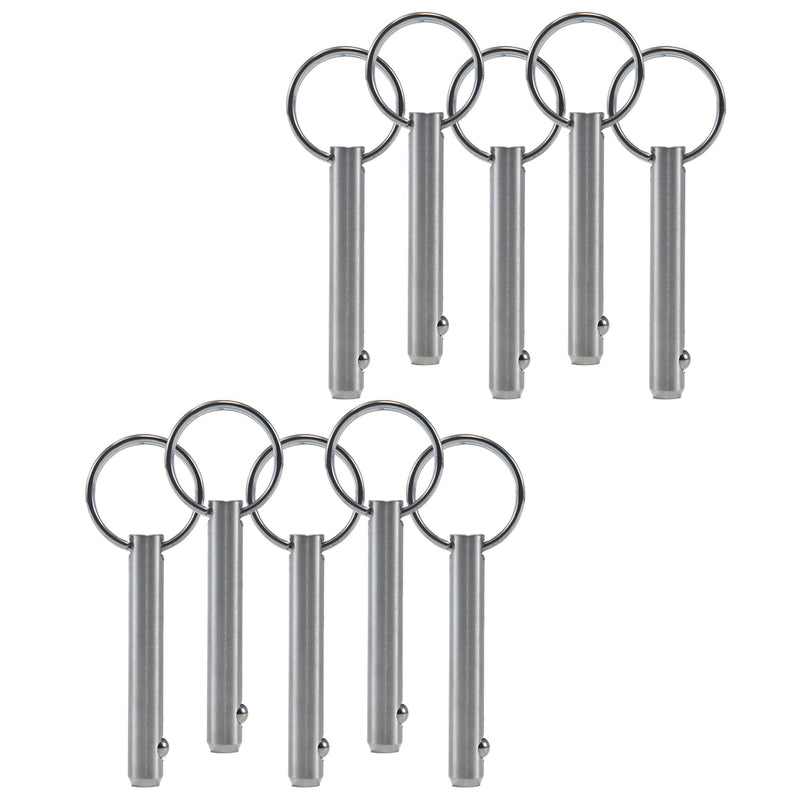 10 Pack Quick Release Pin,Full 316 Stainless Steel, Bimini Top Pin, Marine Hardware,Boat Quick Release Pin,Detent Pin (Diameter 5/16", Total Length 2.17") Diameter 5/16"(8mm), Total Length 2.17"(55mm)