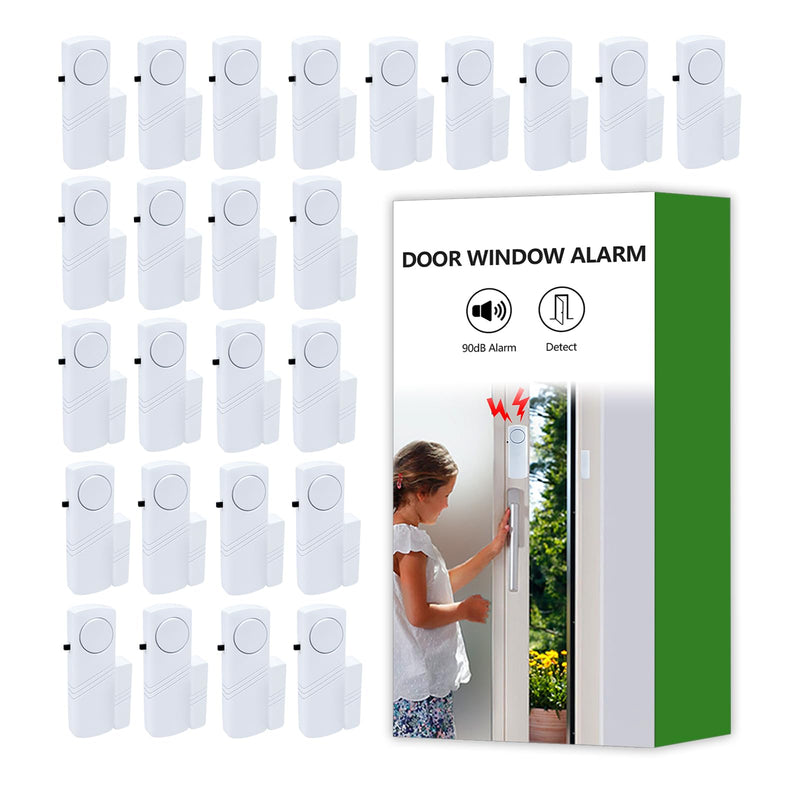 Door Window Alarm, 90dB Door Alarms Sensor for Kids Safety, Home Security, Door Window Burglar Alarm, Window Pool Alarms for Home, Apartments, Offices, Hotel Rooms (25pack) 25pack