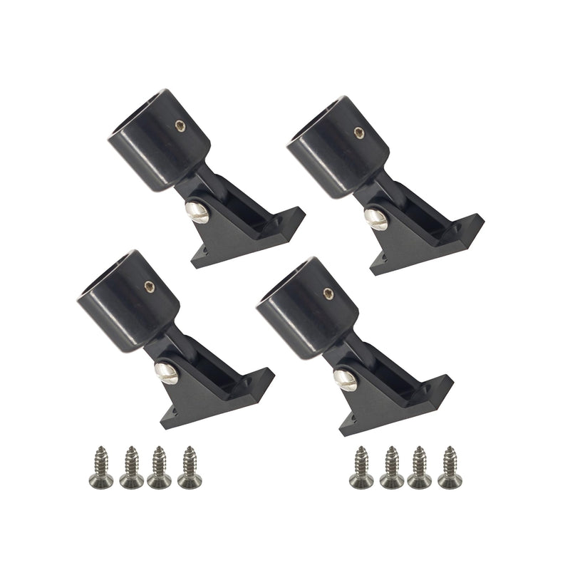 4 Sets Nylon 1 Inch Bimini Top Eye End Tube Slide Cap + Boat Deck Hinge Mount Marine Hardware W/Screws