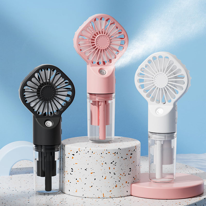 3 Pack Misting Fan Portable - Handheld Mini Rechargeable with 4 Speeds & Water Mist - Ideal for Travel, Camping, Outdoor, Home, Office, Makeup,Commute