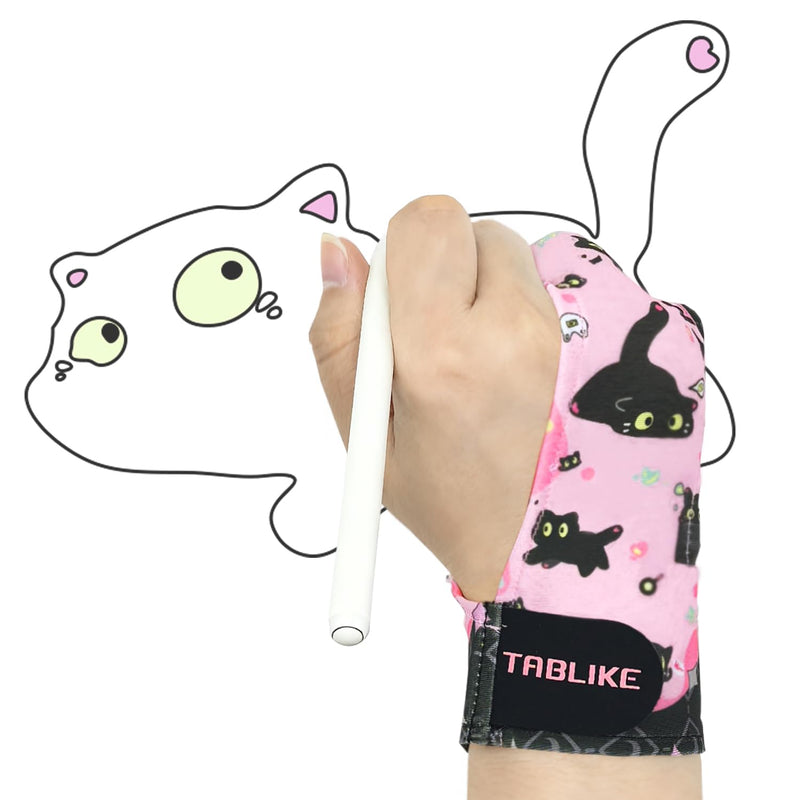 Drawing Glove for iPad, 3-Layer Palm Rejection Artist Glove(Size M, Pink) Medium