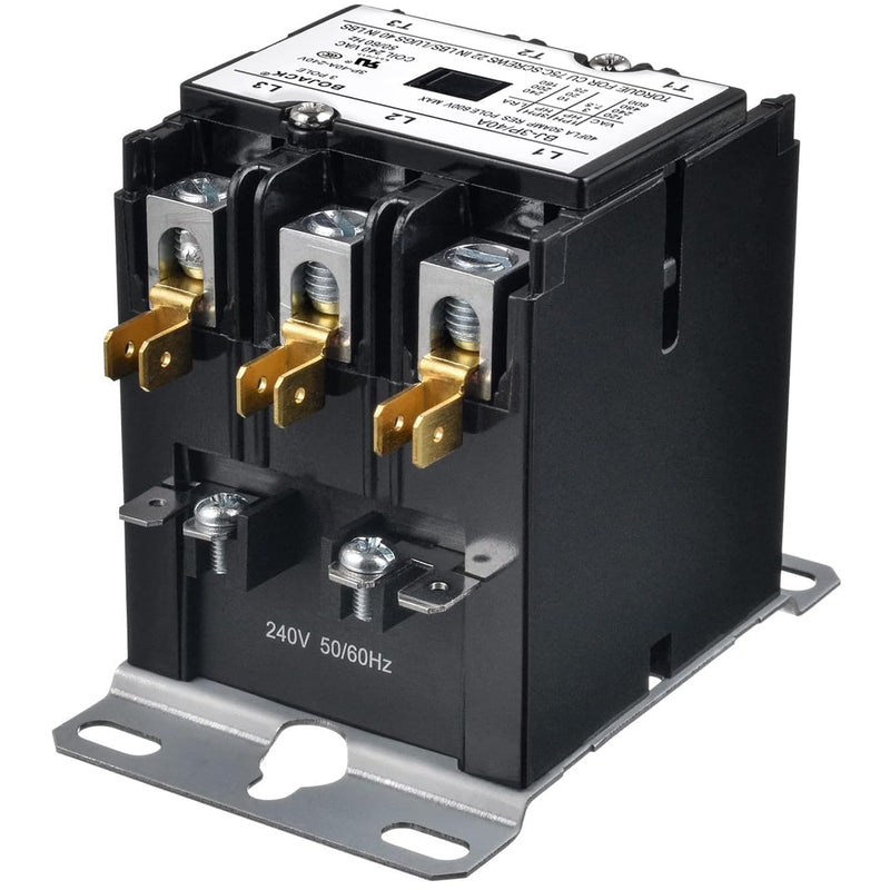 BOJACK 3 Poles FLA 40 Amp Coil 240 VAC Air Conditioner Condenser Compressor Contactor AC Definite Purpose Contactor 240V 3P 40A 240V