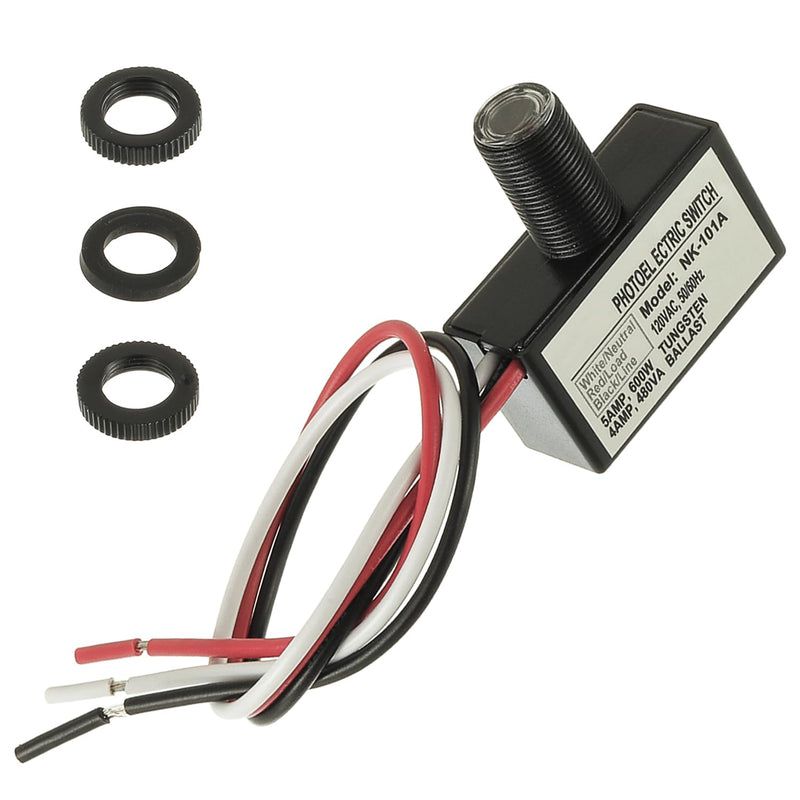 105V-130V AC Photocell Light Sensor Light Control Sensor Photoelectric Switch Dusk to Dawn Sensor with Automatic Illumination Detection Circuit for Outdoor Lighting Photoelectric Switch,1 Pack 1 Pack