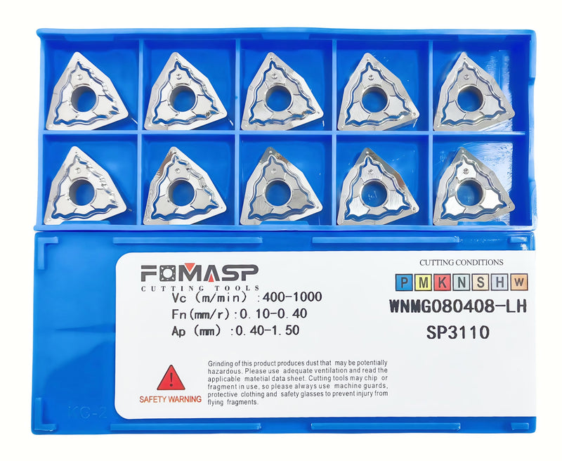 Carbide Inserts for Aluminum WNMG432/ WNMG080408 for Turning Cutting Tools10 PCS.