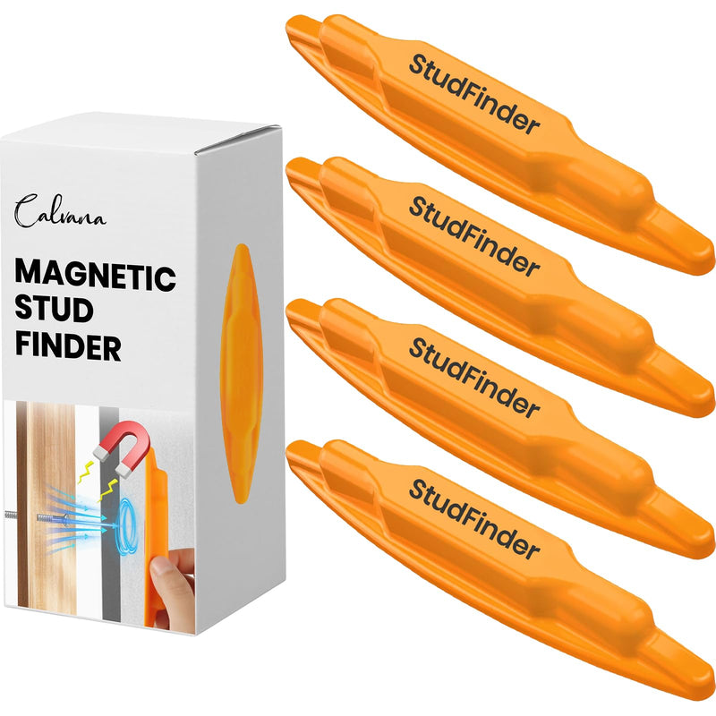 (4-Pack) Calvana Magnetic Stud Finder Wall Scanner, Stud Finder Magnet, Wall Detector Scanner, Compatible with All Drywall Construction, No Batteries Required, Wall-Friendly Construction，Easy to Use 4Pack