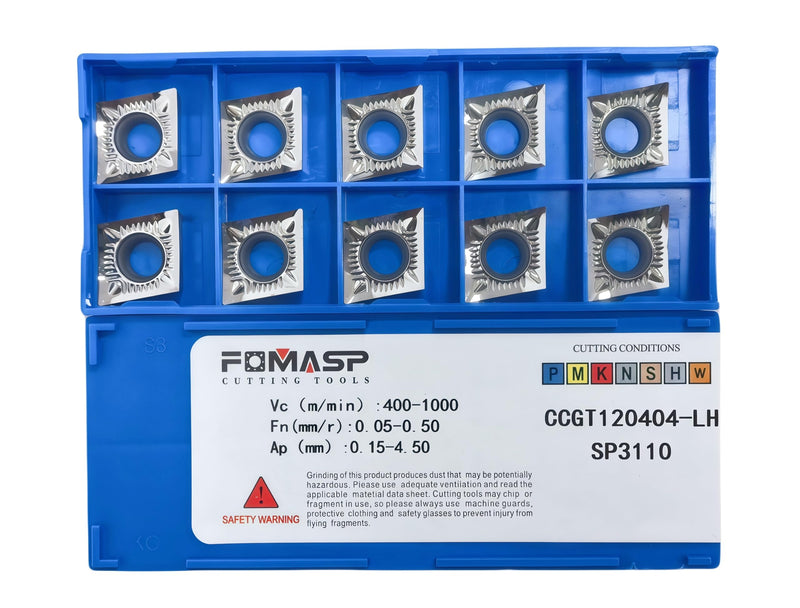 Carbide Inserts for Aluminum CCGT431/ CCGT120404 for Turning Cutting Tools10 PCS. CCGT120404-LH