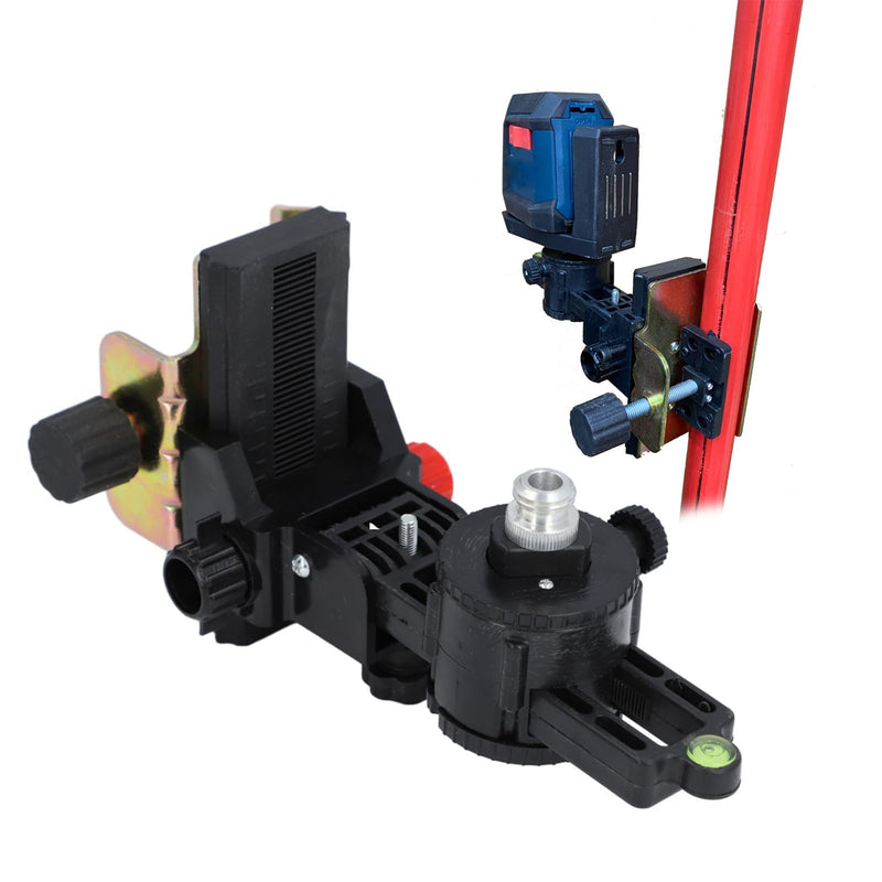 Laser Level Bracket for Telescoping Pole for for Line and Point Lasers, 1/4"-20 Male Threaded and 5/8" Pole Fine Tuning Mount Bracket, 360 Degree Rotation for Roads, Tunnels, Bridges,Outdoor Use