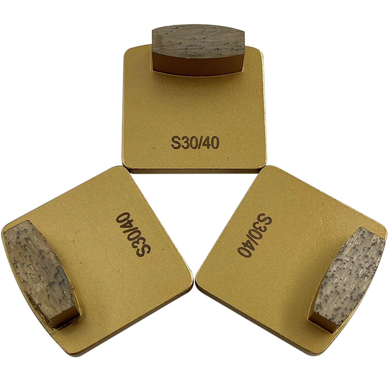 Diamond Concrete Grinding Discs for Husqvarna Redi-Lock, Single Segment, Soft Bond, Set of 3, 30/40 Grit #30/40 Grit Soft Bond - Single