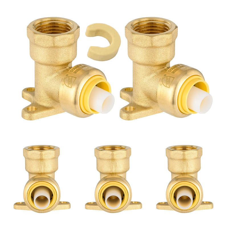 5-Pack Niikappu Push fit Drop Ear Elbow, 3/4" PTC x 3/4" Female(PF073-5) 5 3/4" x 3/4"Female thread