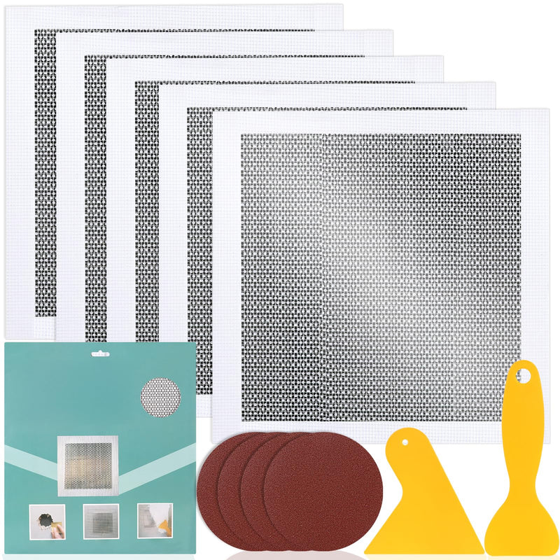 5Pcs Drywall Repair Kit Large Hole, 12 x 12in Self-Adhesive Drywall Patch Kit with Sandpapers & Scrapers, Wall Repair Patches for Big Holes & Cracks, Quick Fix for Ceiling Bathroom Wall Damage 5Pcs