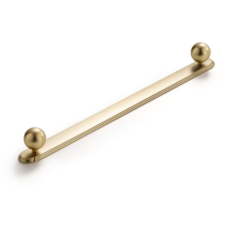 Goo-Ki Champagne Bronze Cabinet Knobs with Backplate- 12.6''(320MM) Hole Centers Zinc Alloy Cabinet Handle with 1.0''(24MM) Dia Double Cabinet Knobs, 2 Pack 1'' Dia Double Knobs With 12.6 '' Oval Stepped Edge Plate