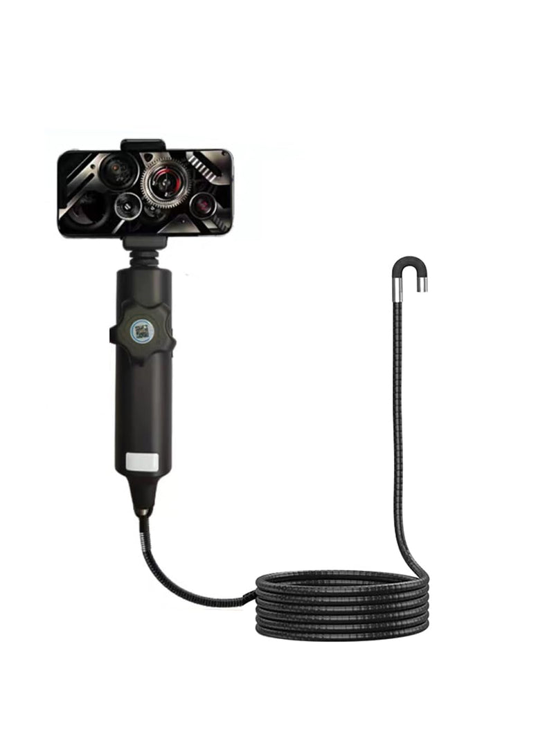 Articulating Borescope Inspection Camera, 0.24in,180° Rotatable Head, 1M/3.28FT, IP67 Waterproof, 6 LED Lights, Android iOS Compatible black