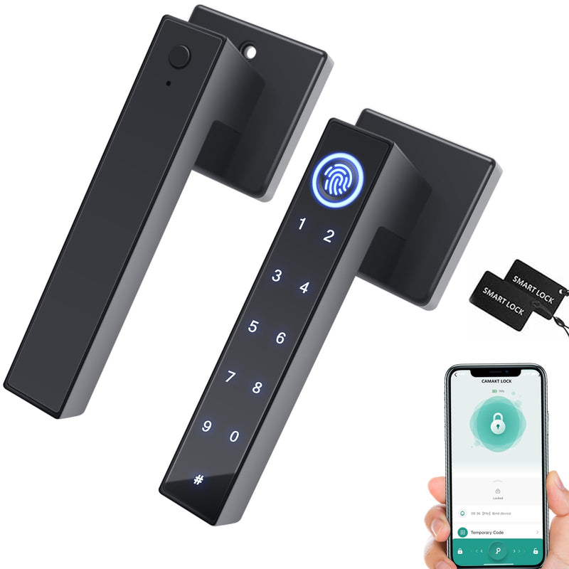 Fingerprint Door Lock,Smart Door Knob,Keyless Entry Door Lock with Handle,Biometric Digital Passcode Door Locks,Electronic Touchscreen Keypad Smart Door Locks for Bedroom Home Hotel Office Apartment 1.6 Pounds