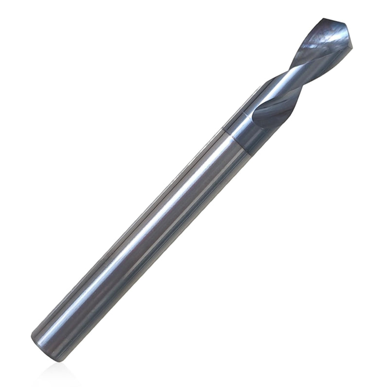 1/4" Carbide Spotting Drills, 2-1/2" Overall Length, 2 Flute, 120 Degree, 1/4" Shank Diameter, 3/4" Flute Length, AlTiN Coated, Spot Drill 1/4 in