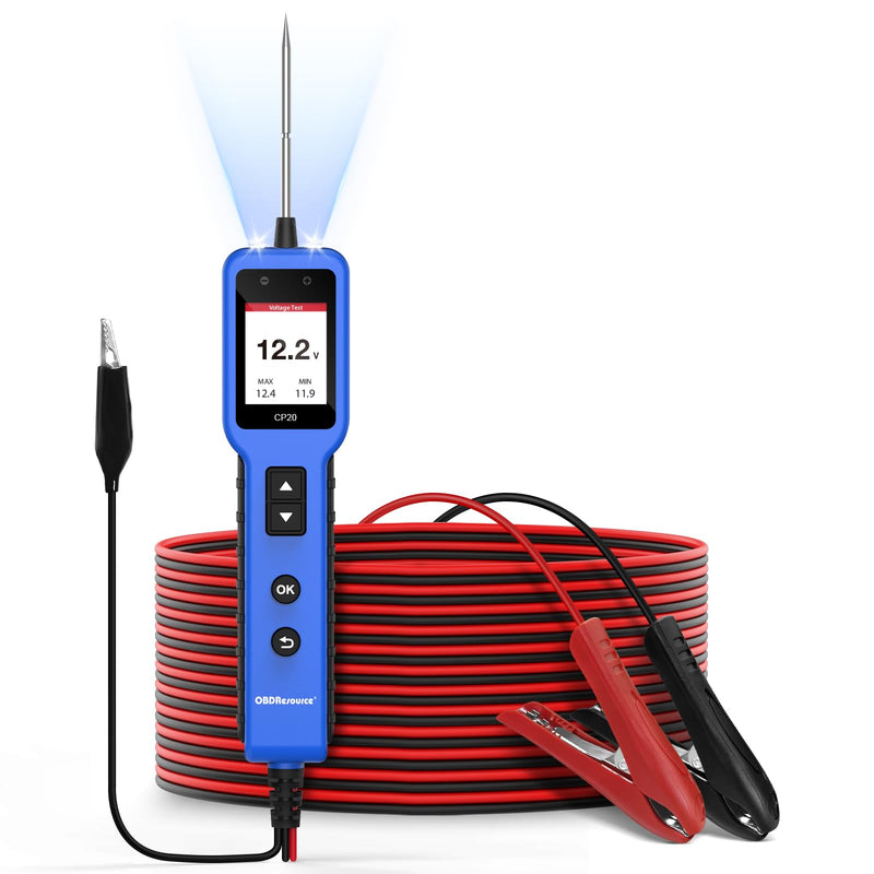 OBDResource Automotive Circuit Tester, 12V 24V Car Power Circuit Probe Tester Electrical Diagnostic Tool with LCD Display&Illuminating Lights, Component Activation (CP20) CP20