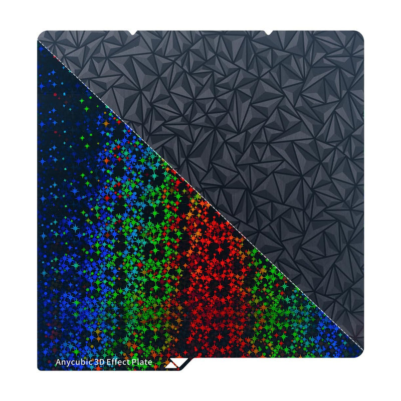 Anycubic Double Sided Textured PEI Build Effect Plate(for Kobra S1 Series/Kobra X Series/Kobra 4 Series), Octagonal Star + Diamond Ball Pattern, Flexible Removal Spring Steel Plate 250x250mm