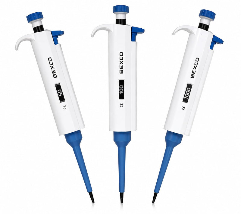 Set of 3 Micropipette Variable Volume 5-50 ul,10-100 ul,100-1000 ul Total 3 no. Combo Pack of Adjustable Volume Single Channel pipettes