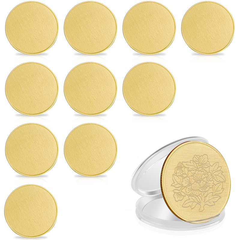 10Pcs Laser Engraving Blanks Brass Coin Custom Challenge Coin Blanks Metal Engraving Blank Coins 40mm for DIY Commemorative Collection（Thickness 2.6mm）