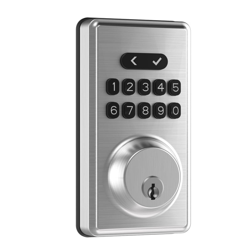 Keyless Entry Door Lock with Keypad, Deadbolt Smart Code Lock for Front Door with 2 Keys, Customizable User Codes, Auto Locking, Easy Installation