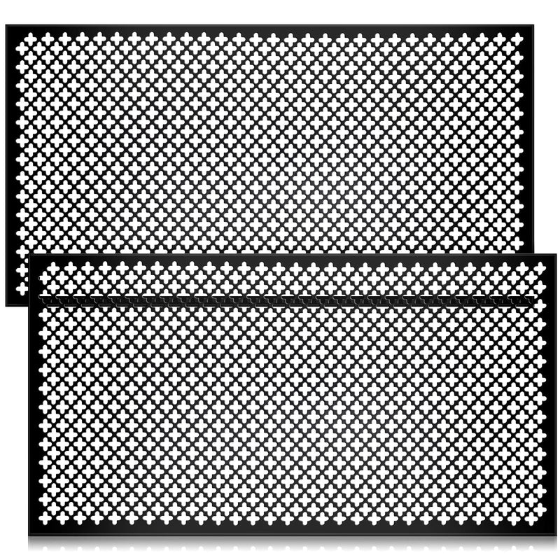 Gisafai 2 Pcs Decorative Cloverleaf Aluminum Sheet 12 in. x 24 in. x 0.02 in. Black Perforated Decorative Metal Sheets Metal Mesh Aluminum Sheet for Indoor Outdoor
