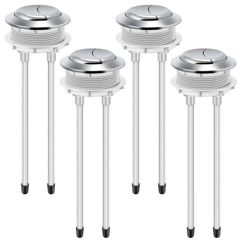 Enhon 4 Pack 48mm Toilet Tank Buttons, Flush Valve Dual Push Button Replacement Adjustable, Compatible with Glacier Bay Aquasource, American Standard, Twfords, Armitage Shanks, Geberit