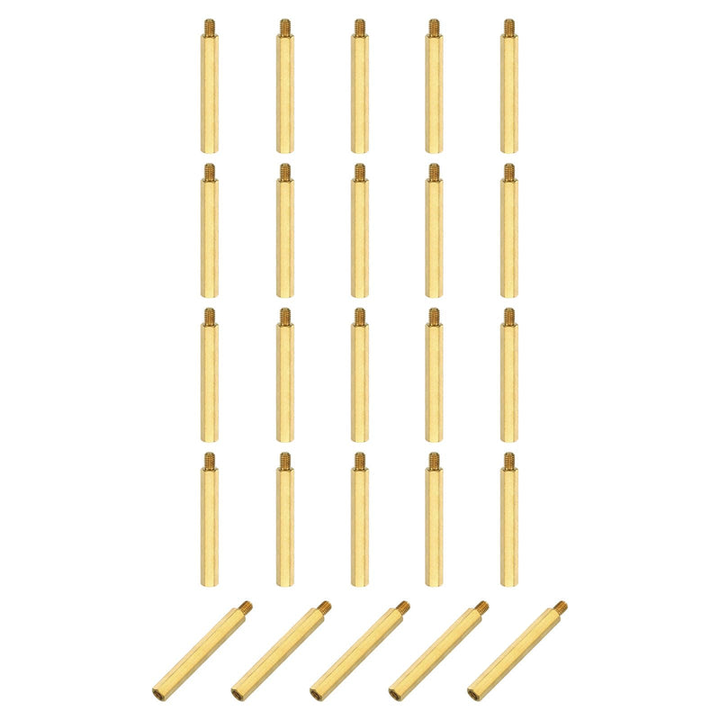 uxcell 25Pcs Male to Female Thread Spacer Screws, M5 x 50mm + 7mm Brass Hex Standoff Screws PCB Motherboard for Drone Quadcopter, Computer and Circuit Board