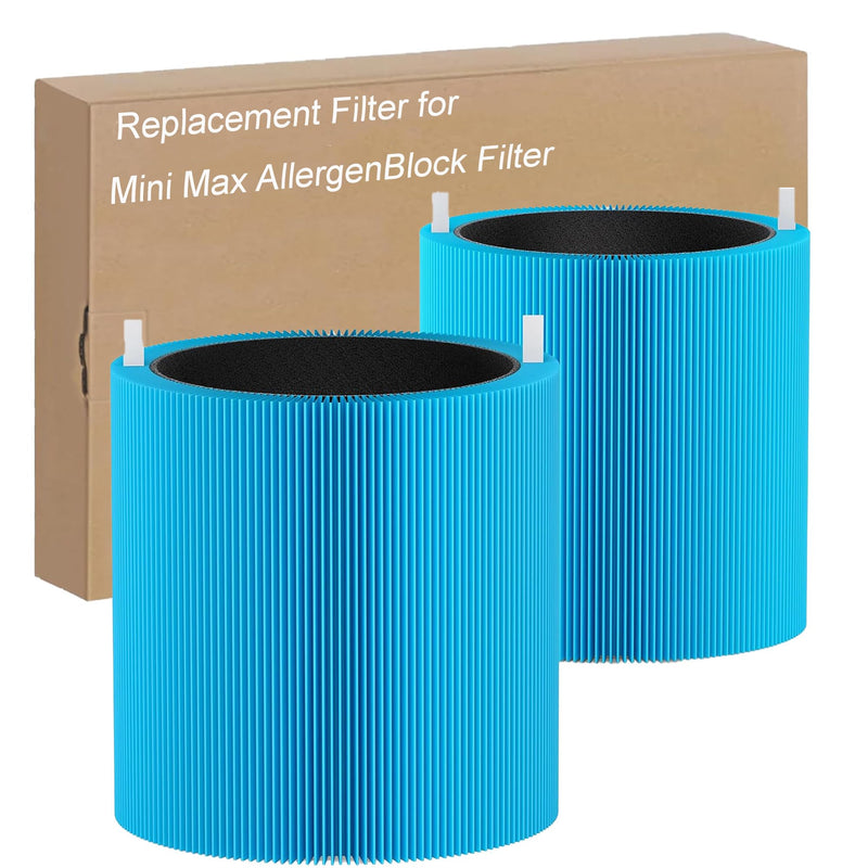 Mini Max AllergenBlock Replacement Filter Compatible with Blue Pure Mini Max AllergenBlock Air Purifier, FMINI Replacement Filter Premium Filter & Activated Carbon Filter,2 Pack