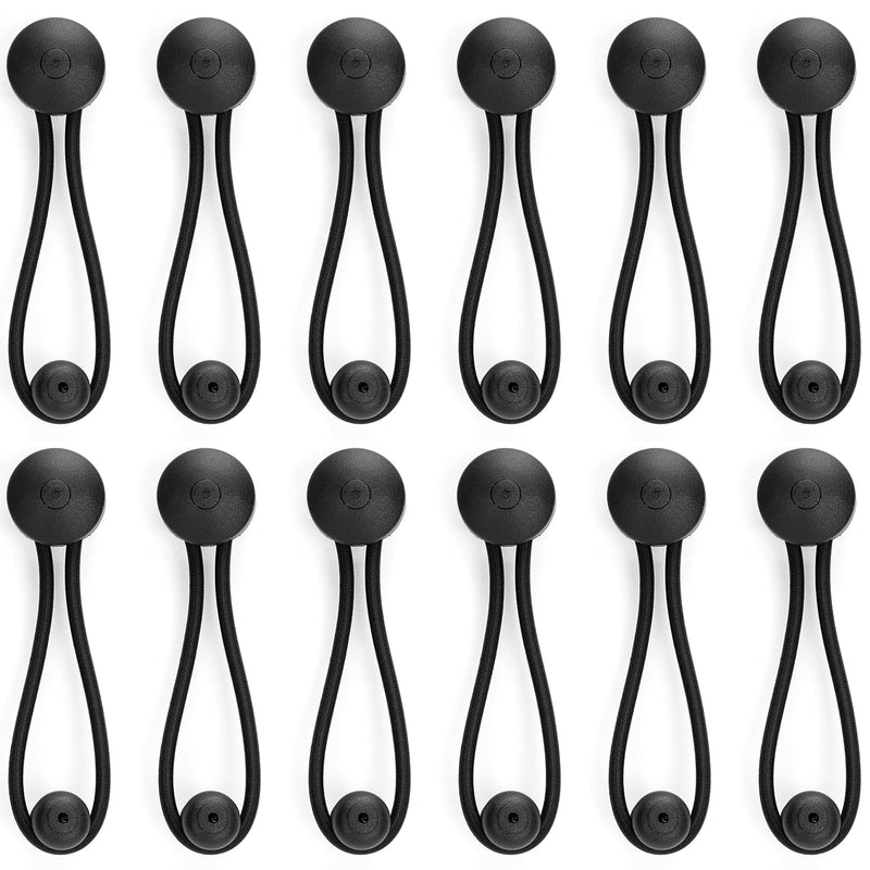 12x Bungee Shock Cord Clip with Knobs, Pull Tie Down Tarp Canvas Knobs for Marine Boat Yacht Truck Car RV Camping Tents Cargo Pool Awning Covers