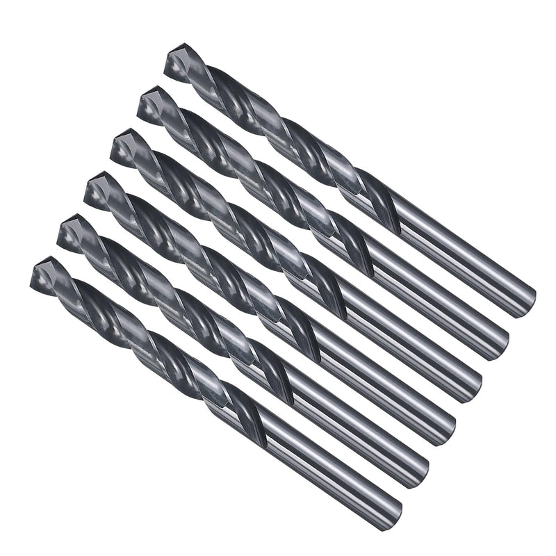 METALLIXITY Drill Bit (1/2") 5Pcs, M35 High-Speed Steel Straight Shank Spiral Flute 135°Point Tip Nitriding Black Finish for Stainless Steel Iron Copper Aluminum Hard Metal 1/2 in 5