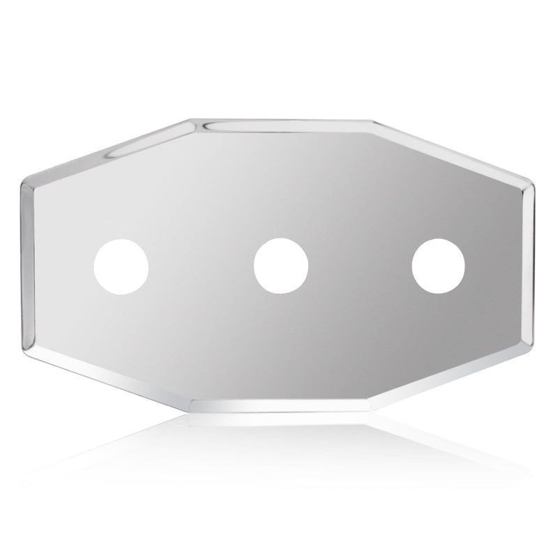 03-1654 Stainless Steel Smitty Plate, 8-Inch Center, Three Hole Shower Wall Cover