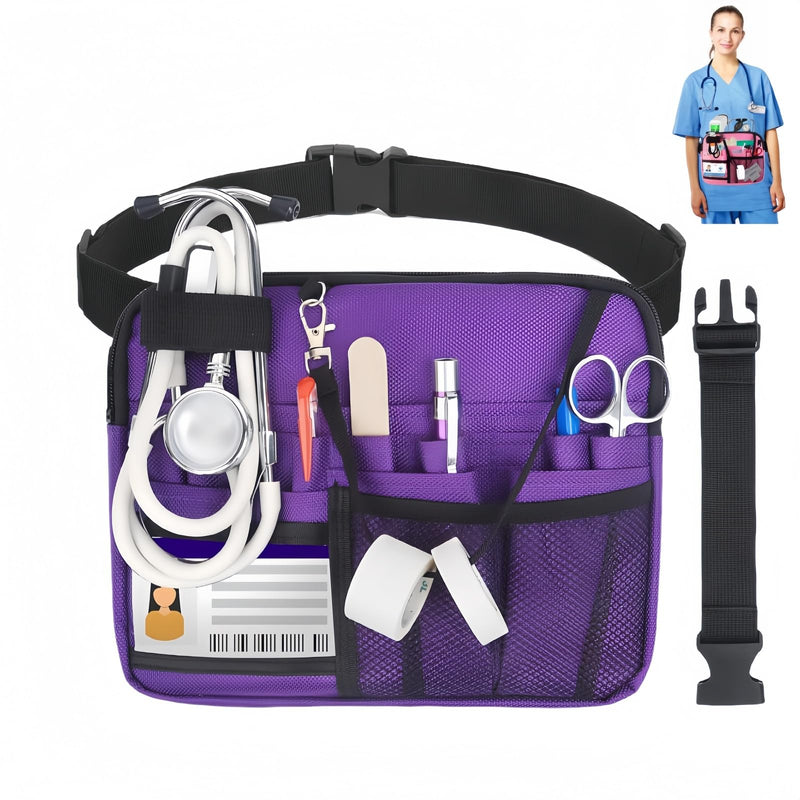 Yodilala Nurse Fanny Pack,Medical Waist Bag Medical Gear Pockets Storage for Stethoscopes,Utility Waist Storage Bag,Adjustable Waist Strap，Bandage Scissors and Other Medical Supplies（Purple） Purple