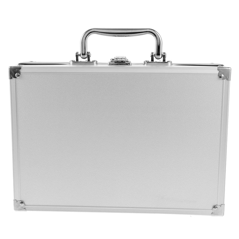 Gatuida Aluminum Storage Box Briefcase Style Tool Case with Lock Clasp Handheld Metal Case for Tools Cosmetics Instruments Travel Work 10.43 X 7.28 X 3.14 in