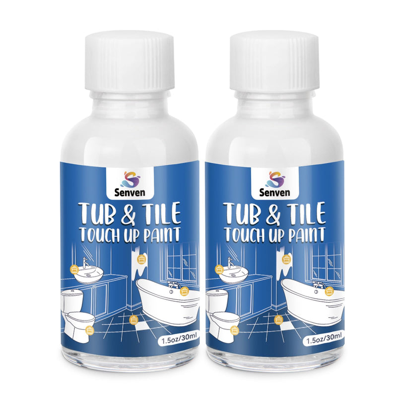 2Pack Tub and Tile Touch Up Paint Kit - High-Gloss White Porcelain Paint for Scratches & Chips on Tubs, Tiles, Sinks, Toilets Bathtubs White Repair Acrylic, Enamel Quick-Dry 0.5 Fl Oz (Pack of 3)