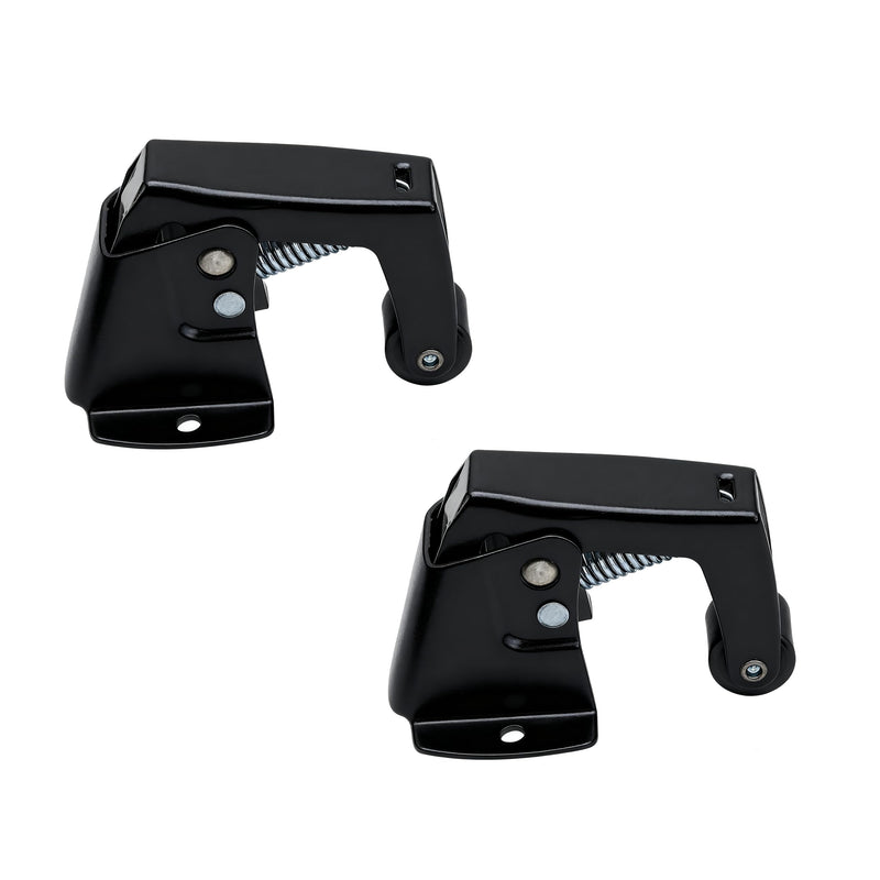 2 Packs Door Catch with Door Spring Loaded Catch for Hinged-Swinging Screen and Storm Cabinets and Cupboards Doors in Black Finish