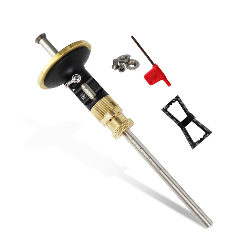 Wheel Marking Gauge, Dovetail Jig Brass Wood Scribe Tool Kit, 2 in 1 Marking Gauge Woodworking, Woodworking Scribe Tool, Scribing Tools for Wood, Dovetail Guide, 2 Extra Cutters & Bolts 1 Count (Pack of 1)
